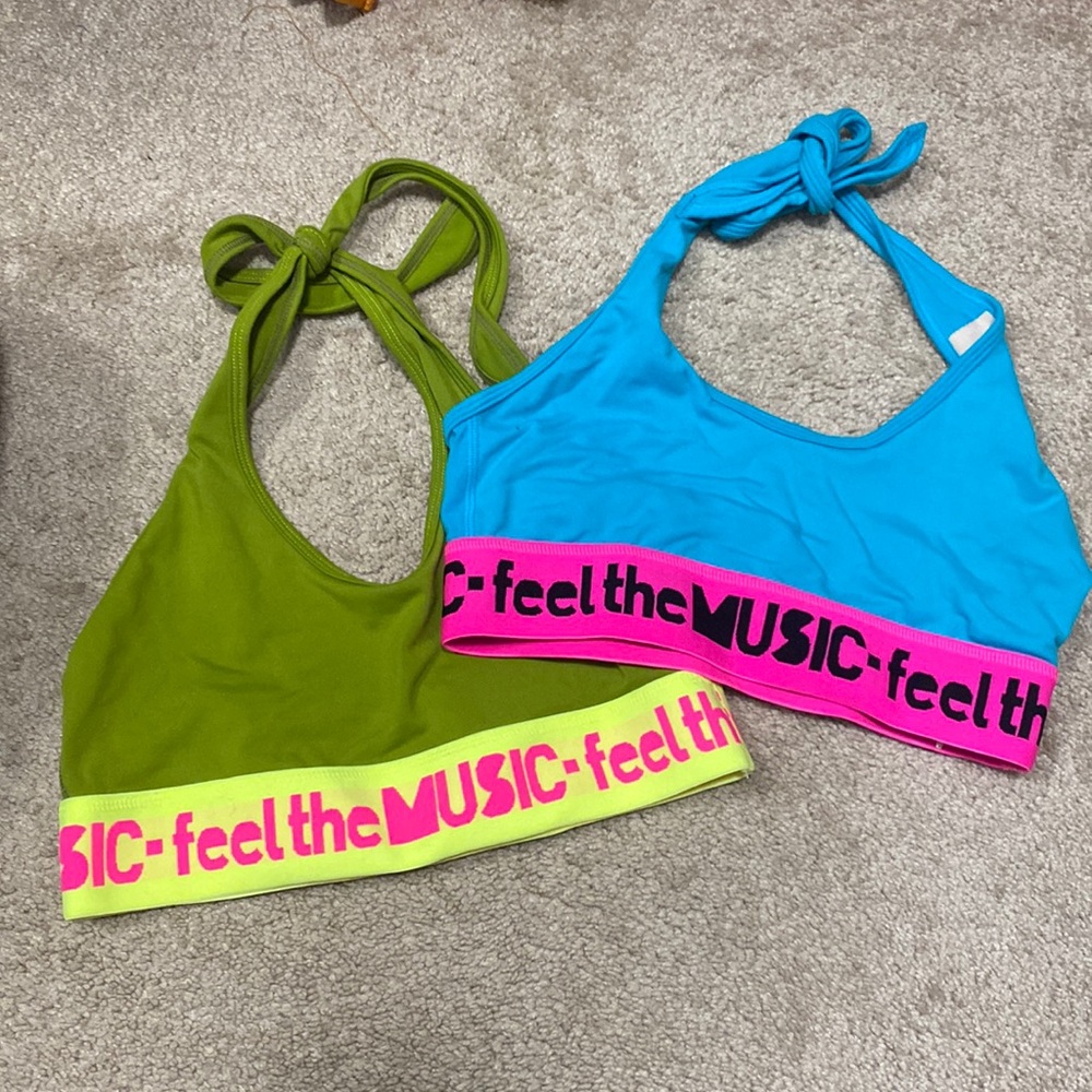 Zumba feel the music halter bras size small EUC